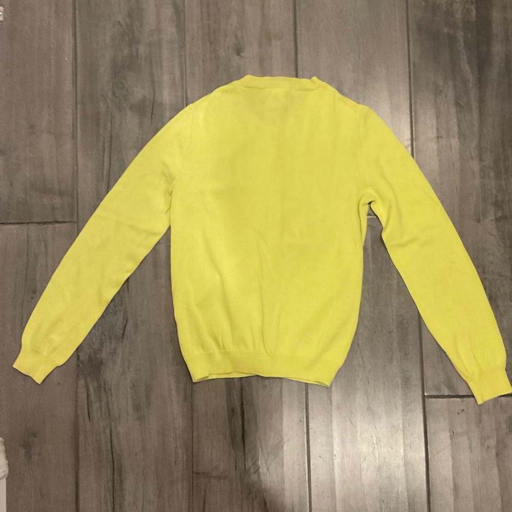 Crewcuts 100% Cotton Yellow/ Chartreuse Long Sleeve Cardigan Size 14 - Picture 4 of 6